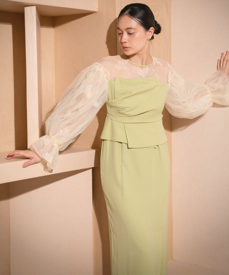 draped bustier flocky dress