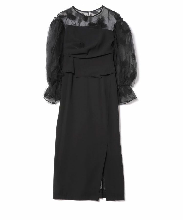 draped bustier flocky dress