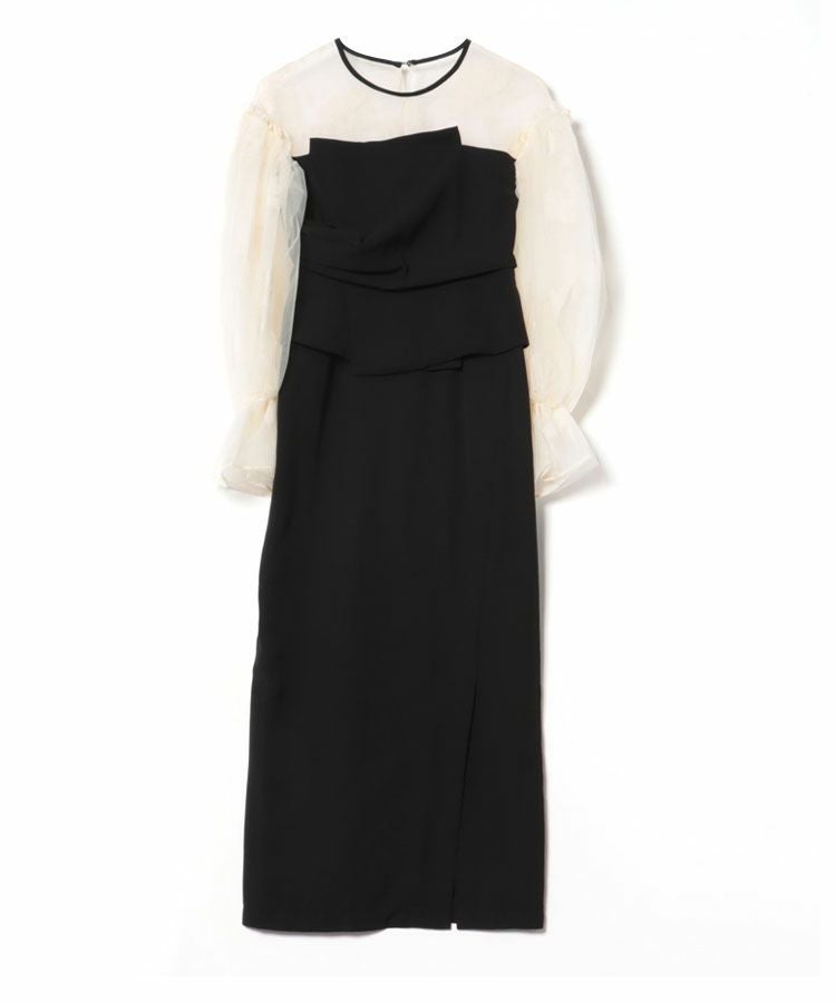 draped bustier flocky dress