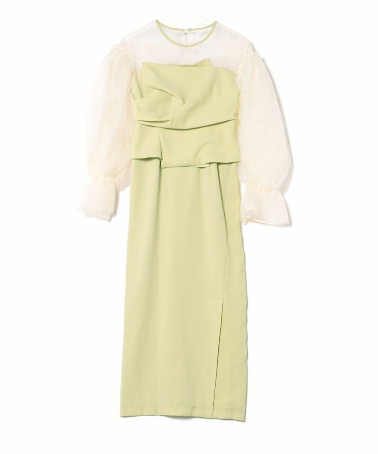 draped bustier flocky dress