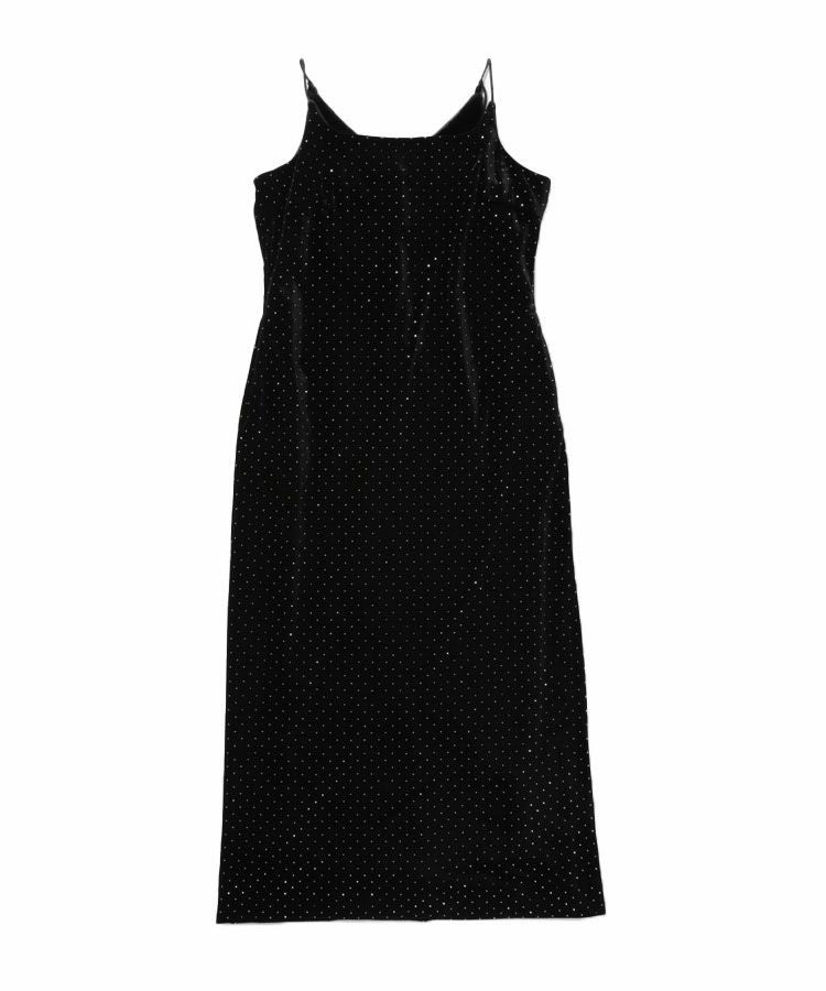 curved square velour dress