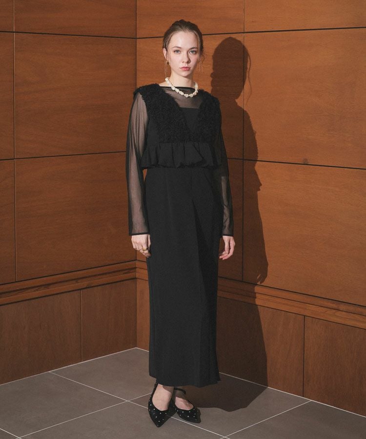 volume tulle peplum dress