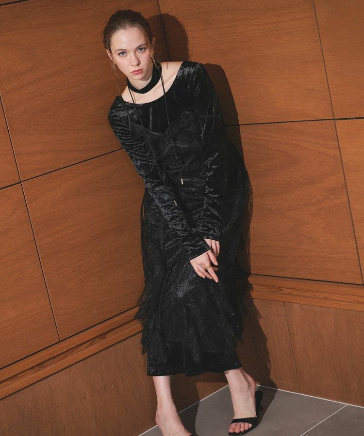 sparkle lace velour dress