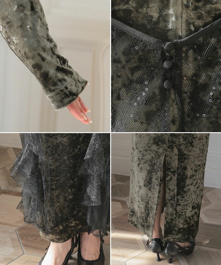 sparkle lace velour dress