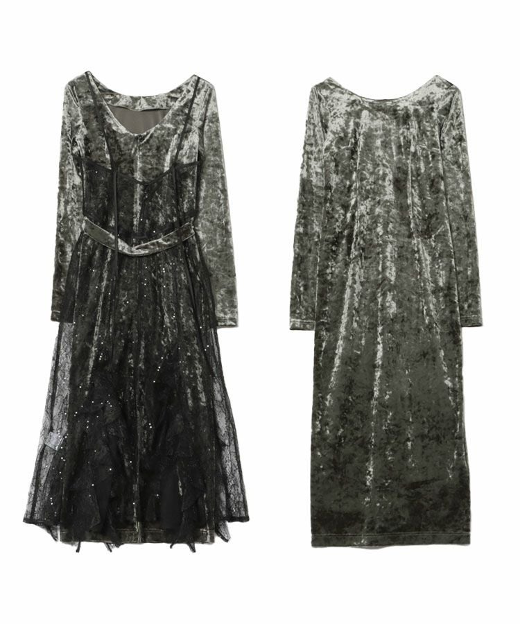 sparkle lace velour dress