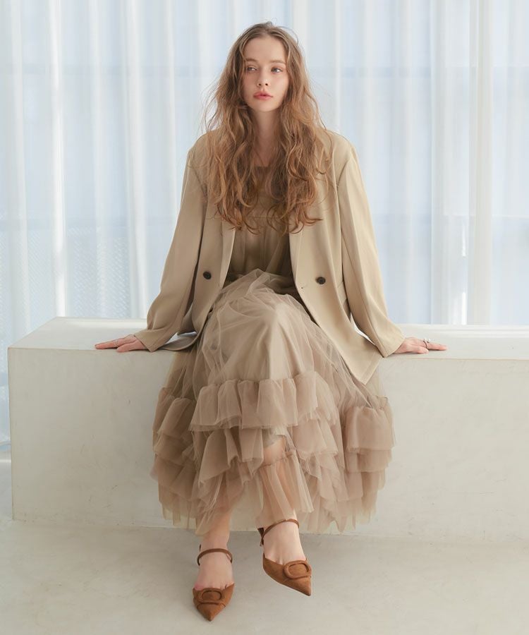 volume tulle jacket set dress[8FS]