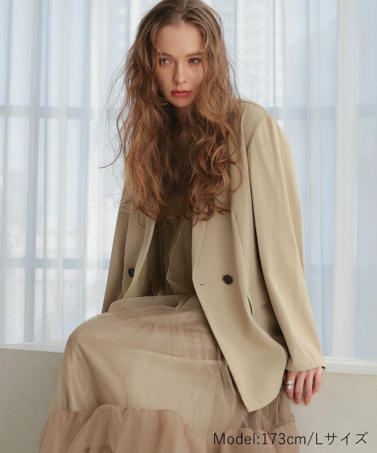 volume tulle jacket set dress