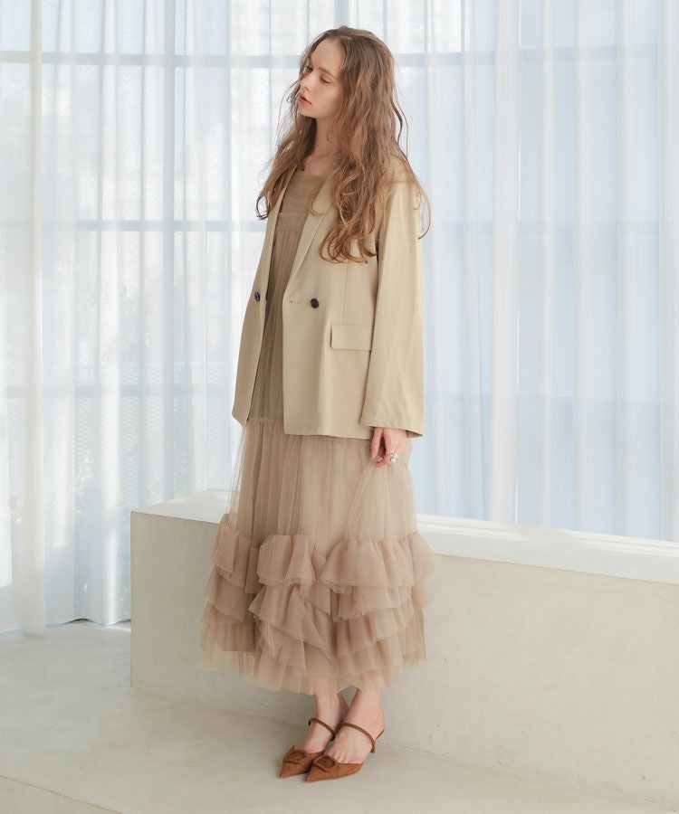 volume tulle jacket set dress