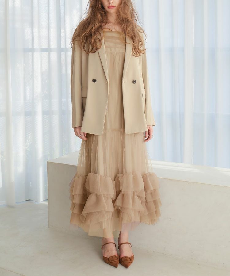 volume tulle jacket set dress[8FS]