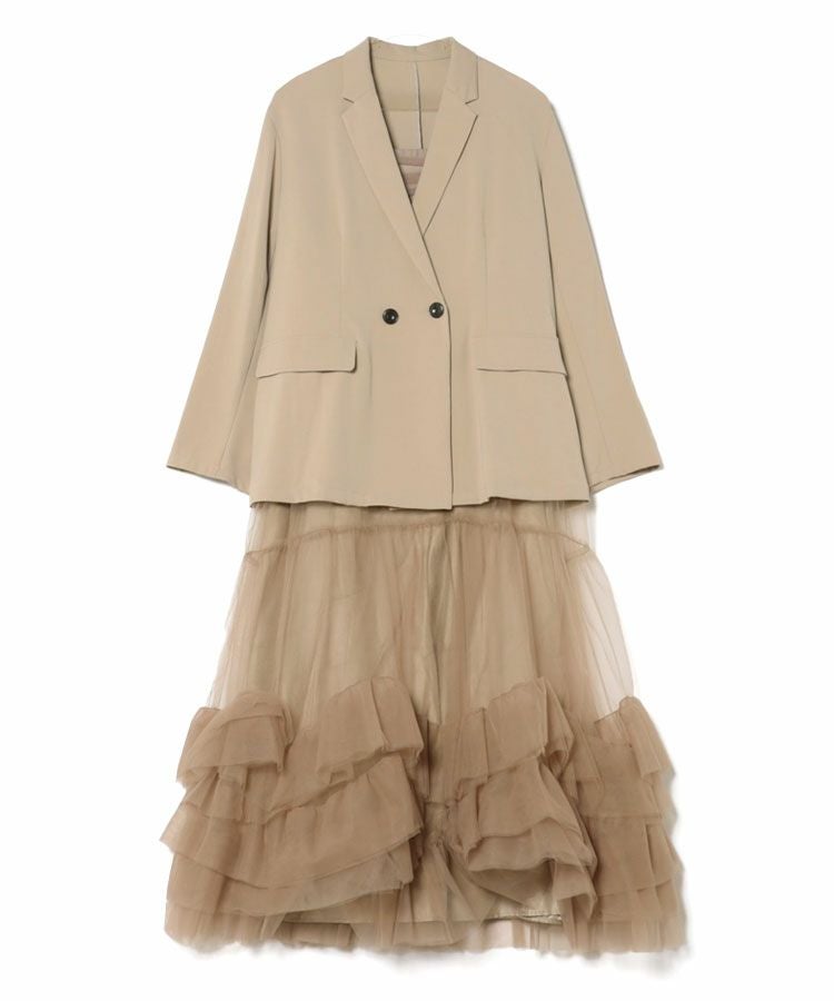 volume tulle jacket set dress