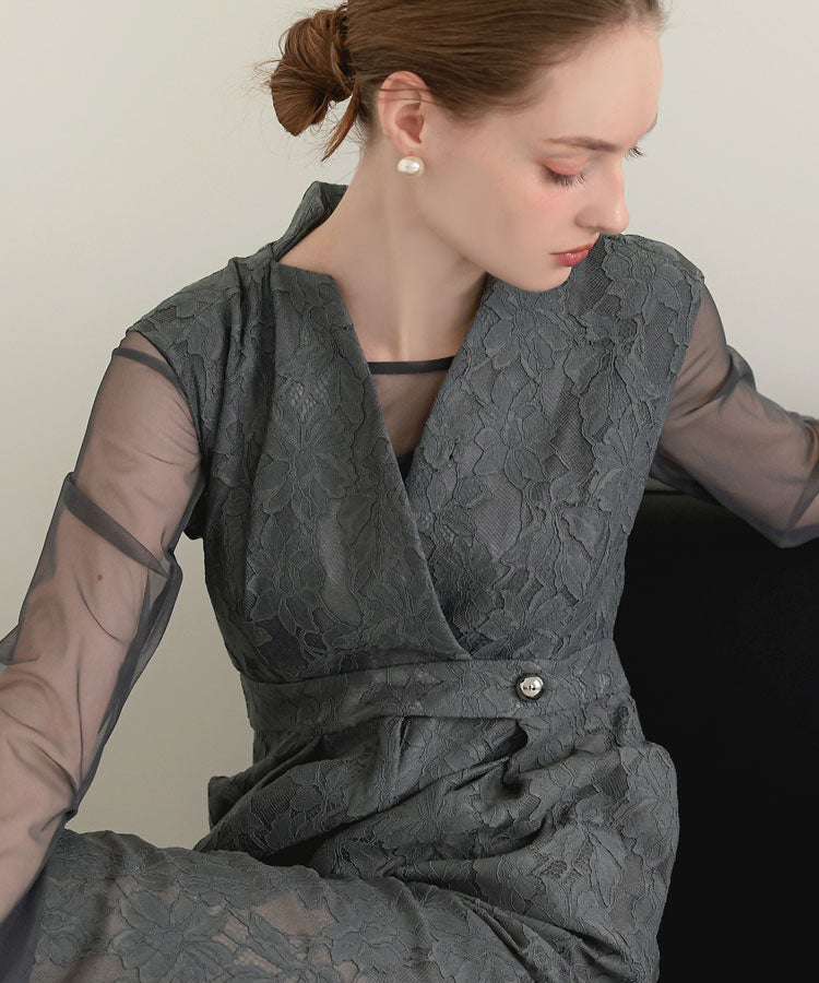 bonding lace all-in-one dress