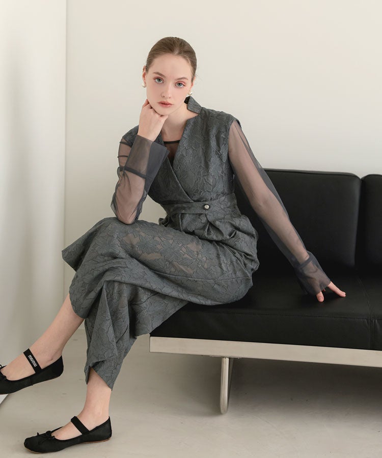 bonding lace all-in-one dress