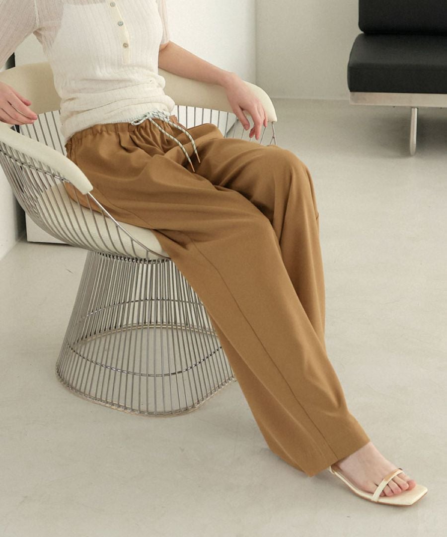 ダブルウエストストレートパンツ