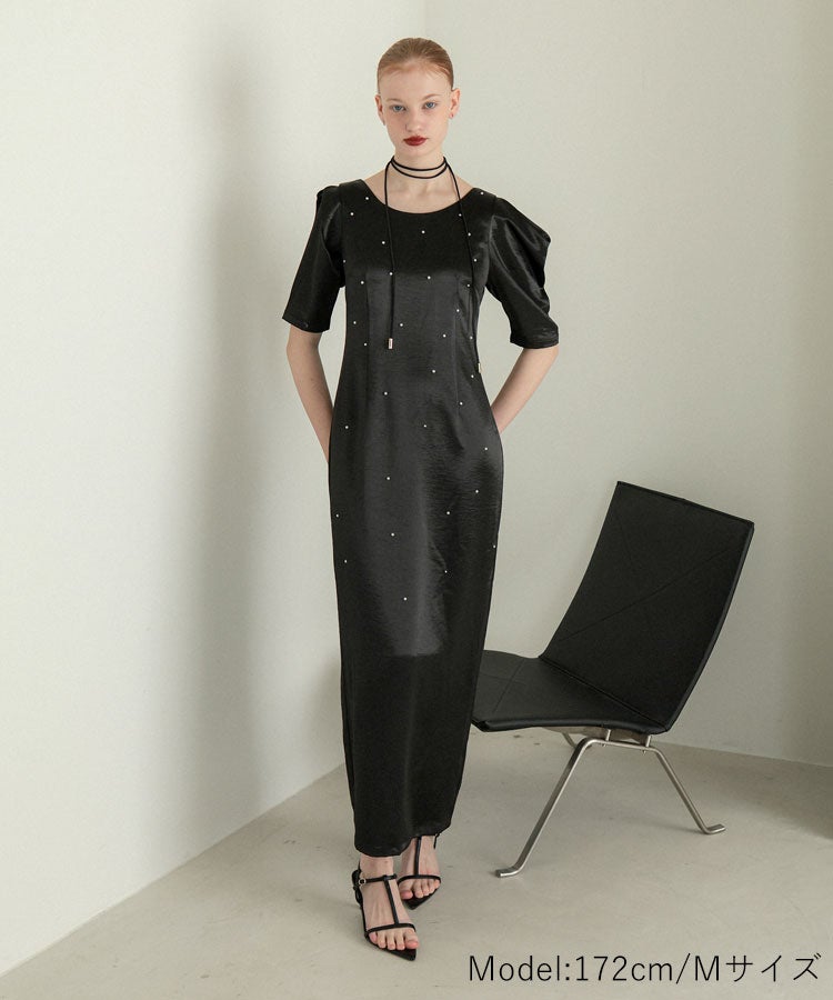 pearl glow satin dress