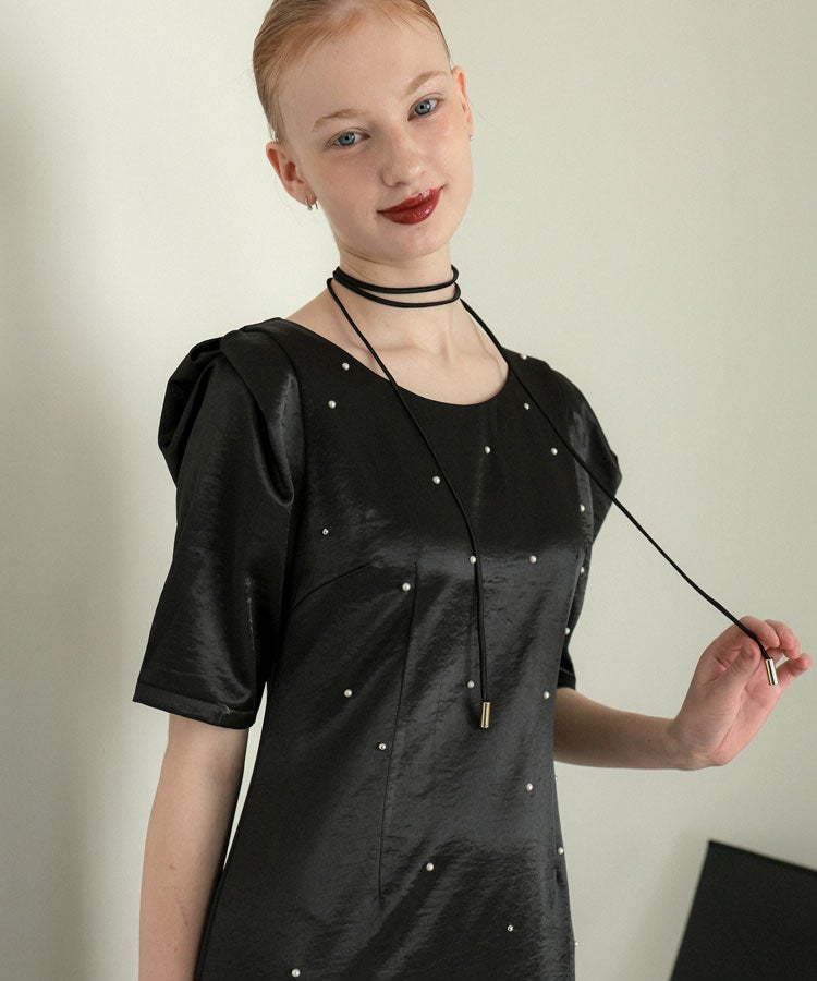 pearl glow satin dress