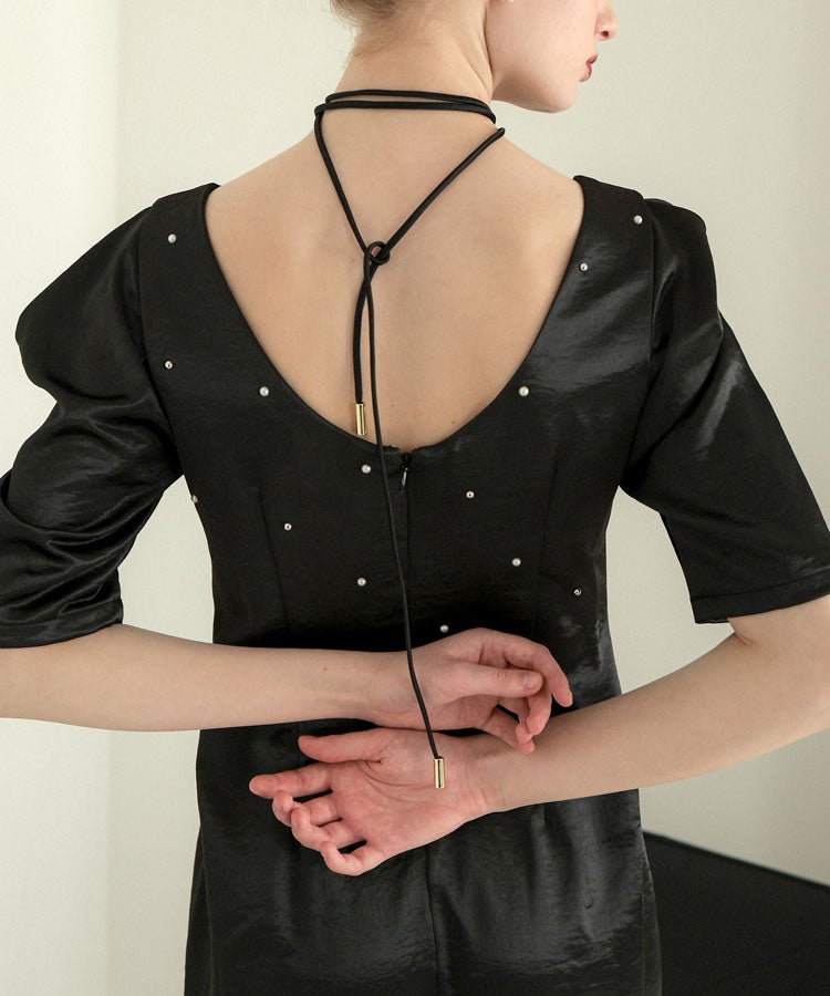 pearl glow satin dress