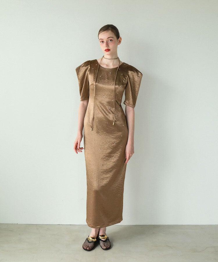 pearl glow satin dress