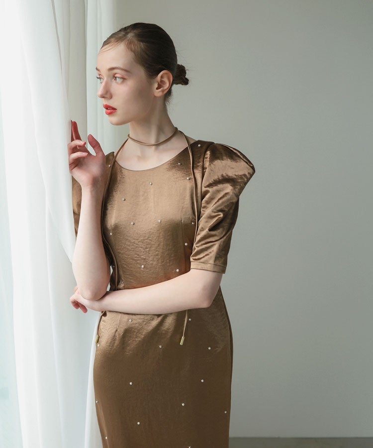 pearl glow satin dress