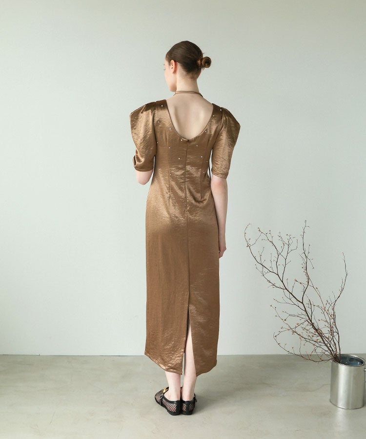 pearl glow satin dress