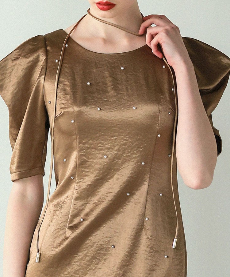 pearl glow satin dress