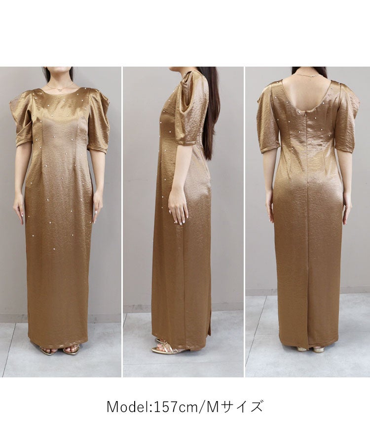 pearl glow satin dress