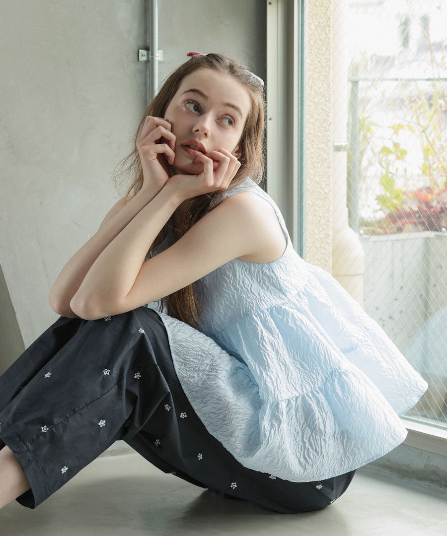 シアージャガードティアードトップス メール便